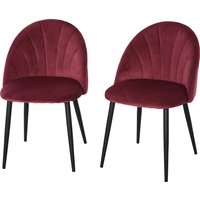 HOMCOM Set mit 2 Esszimmerstühlen Küchenstuhl aus Samt Bordeaux Metallbeine Schwarz Maße 52L x 54B x 79H cm Aosom HOMCOM Set mit 2 Esszimmerstühlen Küchenstuhl aus Samt Bordeaux Metallbeine Schwarz Maße 52L x 54B x 79H cm Aosom von HOMCOM