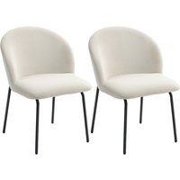 HOMCOM Set mit 2 Esszimmerstühlen aus Rippvelours, Küchenstühle mit breiter Sitzfläche, geschwungener Rückenlehne und Stahlbeinen, für Wohnzimmer, Zuhause, Creme Aosom HOMCOM Set mit 2 Esszimmerstühlen aus Rippvelours, Küchenstühle mit breiter Sitzfläche, geschwungener Rückenlehne und Stahlbeinen, für Wohnzimmer, Zuhause, Creme Aosom von HOMCOM