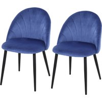 HOMCOM Set mit 2 Samtstühlen Blau Schwarz Metallbeine 52B x 54T x 79H cm Aosom HOMCOM Set mit 2 Samtstühlen Blau Schwarz Metallbeine 52B x 54T x 79H cm Aosom von HOMCOM