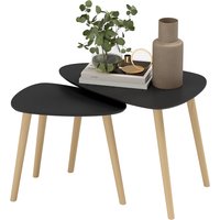HOMCOM Set mit 2 skandinavischen Couchtischen, Beine aus Holz und Plateau aus Holz, Schwarz Aosom HOMCOM Set mit 2 skandinavischen Couchtischen, Beine aus Holz und Plateau aus Holz, Schwarz Aosom von HOMCOM
