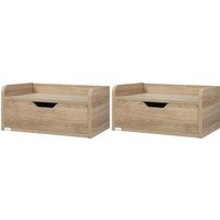 HOMCOM Set mit 2 wandmontierten Nachttischen Nachtschränke - mit Schublade, Tischplatte - aus Spanplatten, Maße 40B x 30T x 19,5H cm Natur Aosom HOMCOM Set mit 2 wandmontierten Nachttischen Nachtschränke - mit Schublade, Tischplatte - aus Spanplatten, Maße 40B x 30T x 19,5H cm Natur Aosom von HOMCOM