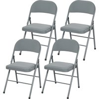 HOMCOM Set mit 4 klappbaren Esszimmerstühlen tragbare Innenstühle mit gepolsterten Sitz- und Rückenlehnen, Stahlrahmen, bis zu 120 kg belastbar, Hellgrau Aosom HOMCOM Set mit 4 klappbaren Esszimmerstühlen tragbare Innenstühle mit gepolsterten Sitz- und Rückenlehnen, Stahlrahmen, bis zu 120 kg belastbar, Hellgrau Aosom von HOMCOM
