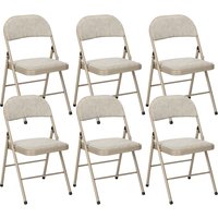 HOMCOM Set mit 6 klappbaren Esszimmerstühlen tragbare Innenklappstühle mit Leinenkissen und Stahlrahmen Abmessungen: 45 B x 46 T x 78 H cm Beige Aosom HOMCOM Set mit 6 klappbaren Esszimmerstühlen tragbare Innenklappstühle mit Leinenkissen und Stahlrahmen Abmessungen: 45 B x 46 T x 78 H cm Beige Aosom von HOMCOM