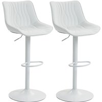 HOMCOM Set von 2 Barhockern Drehbare Hochstühle für die Küche mit verstellbarer Höhe 92-110 cm Rückenlehne Sitz aus Kunstleder Stahlrahmen und Fußstütze für Esszimmer Theke Weiß Aosom HOMCOM Set von 2 Barhockern Drehbare Hochstühle für die Küche mit verstellbarer Höhe 92-110 cm Rückenlehne Sitz aus Kunstleder Stahlrahmen und Fußstütze für Esszimmer Theke Weiß Aosom von HOMCOM