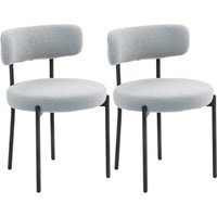 HOMCOM Set von 2 Esszimmerstühlen Küchenstuhl moderner Stoff-Stuhl mit Frottee-Effekt, Rückenlehne und Stahlbeinen in Schwarz, für Wohnzimmer Schlafzimmer, Hellgrau Aosom HOMCOM Set von 2 Esszimmerstühlen Küchenstuhl moderner Stoff-Stuhl mit Frottee-Effekt, Rückenlehne und Stahlbeinen in Schwarz, für Wohnzimmer Schlafzimmer, Hellgrau Aosom von HOMCOM