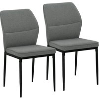 HOMCOM Set von 2 Gepolsterten Samt Esszimmerstühlen mit Ergonomischer Rückenlehne ohne Armlehnen aus Stahl, Grau Aosom HOMCOM Set von 2 Gepolsterten Samt Esszimmerstühlen mit Ergonomischer Rückenlehne ohne Armlehnen aus Stahl, Grau Aosom von HOMCOM
