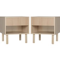 HOMCOM Set von 2 Nachttisch Beistelltische mit Schubladen und Fächern, moderner Stil für Schlafzimmer, Wohnzimmer, Maße 47 x 47 x 50 cm, Naturholz-Finish Aosom HOMCOM Set von 2 Nachttisch Beistelltische mit Schubladen und Fächern, moderner Stil für Schlafzimmer, Wohnzimmer, Maße 47 x 47 x 50 cm, Naturholz-Finish Aosom von HOMCOM