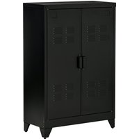 HOMCOM Sideboard Aktenschrank mit Lamellentüren Kleiderschrank Lagerschrank industriell Metall Schra von HOMCOM