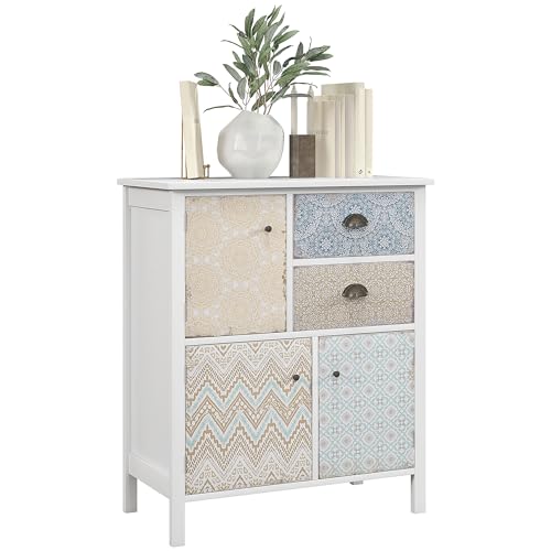 HOMCOM Sideboard Anrichte Beistellschrank Mehrzweckschrank Shabby Chic Holz Bunt B68 x T34 x H80cm HOMCOM Sideboard Anrichte Beistellschrank Mehrzweckschrank Shabby Chic Holz Bunt B68 x T34 x H80cm von HOMCOM