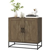 HOMCOM Sideboard Aufbewahrungsschrank im modernen Stil mit 2 Türen, verstellbares Regal - Sideboard für Ess- und Wohnzimmer, 80 x 40 x 78 cm, Naturholz   Aosom von HOMCOM