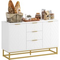 HOMCOM Sideboard Kommode Beistellschrank mit Schränke und Schubladen Goldsockel viel Stauraum Weiß MDF Stahl 120 x 40 x 76 cm Aosom HOMCOM Sideboard Kommode Beistellschrank mit Schränke und Schubladen Goldsockel viel Stauraum Weiß MDF Stahl 120 x 40 x 76 cm Aosom von HOMCOM