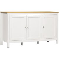 HOMCOM Sideboard Schrank mit 3 Türen 2 höhenverstellbaren Regalen Holzoptikplatte - 120 x 40 x 70 cm weiß   Aosom von HOMCOM
