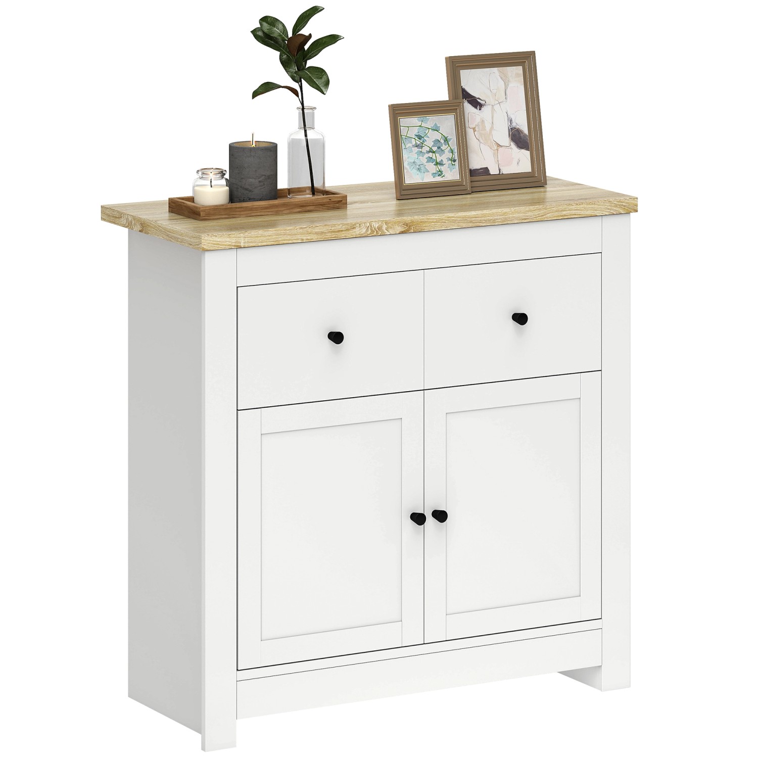 HOMCOM Sideboard Spanplatte 79L x 35B x 80H cm Weiß HOMCOM Sideboard Spanplatte 79L x 35B x 80H cm Weiß von HOMCOM