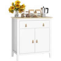 HOMCOM Sideboard Wohnzimmer Aufbewahrungsmöbel im modernen Stil mit 2 Türen, Schublade und verstellbarem Regal - Esszimmer und Wohnzimmer Sideboard, 80 x 40 x 90 cm, weiß   Aosom von HOMCOM