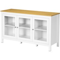 HOMCOM Sideboard mit 3 Glastüren, 2 verstellbaren Einlegeböden, Holzmaserung - 120 x 40 x 70 cm, weiß Aosom HOMCOM Sideboard mit 3 Glastüren, 2 verstellbaren Einlegeböden, Holzmaserung - 120 x 40 x 70 cm, weiß Aosom von HOMCOM