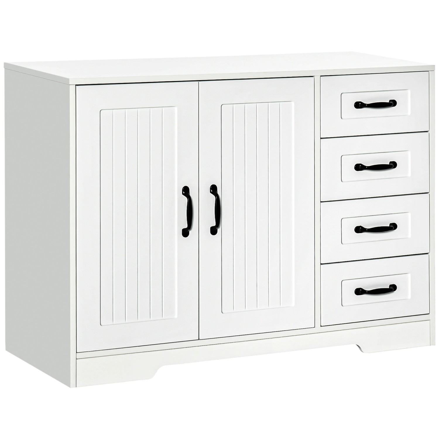 HOMCOM Sideboard mit 4 Schubladen Verstellbarem Einlegeboden Weiß 105 x 40 x 76 cm HOMCOM Sideboard mit 4 Schubladen Verstellbarem Einlegeboden Weiß 105 x 40 x 76 cm von HOMCOM