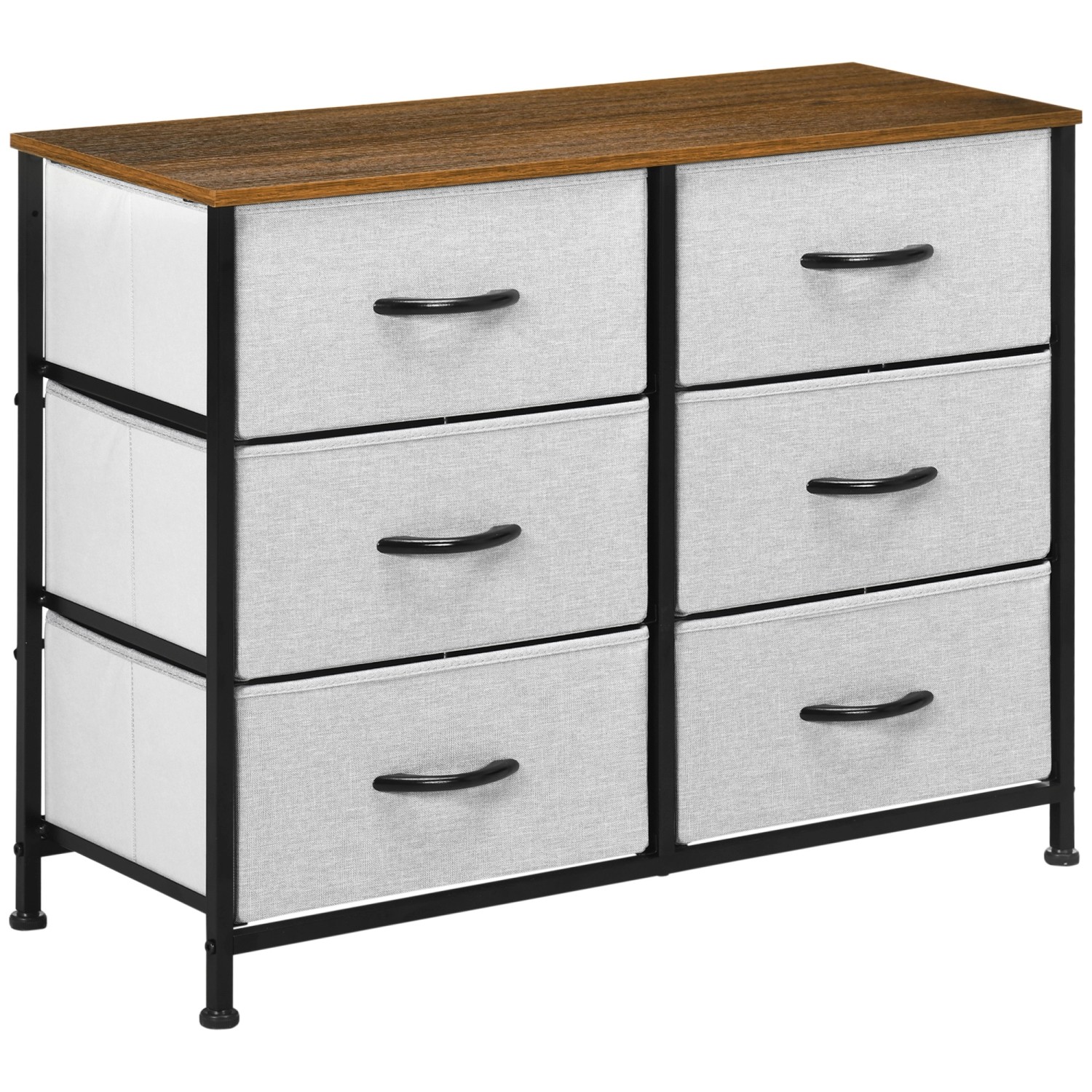 HOMCOM Sideboard mit 6 Klappbaren Stoffschubladen Grau HOMCOM Sideboard mit 6 Klappbaren Stoffschubladen Grau von HOMCOM