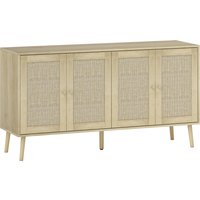 HOMCOM Sideboard mit Geflecht-Türen & verstellbaren Einlegeböden, 140×40×75 cm, Naturholzoptik   Aosom HOMCOM Sideboard mit Geflecht-Türen & verstellbaren Einlegeböden, 140×40×75 cm, Naturholzoptik   Aosom von HOMCOM