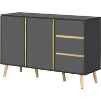 HOMCOM Sideboard mit Stil skandinavischer Möbel mit 2 Türen 3 Schubladen - 120 x 40 x 80 cm - Anthrazitgrau Aosom HOMCOM Sideboard mit Stil skandinavischer Möbel mit 2 Türen 3 Schubladen - 120 x 40 x 80 cm - Anthrazitgrau Aosom von HOMCOM