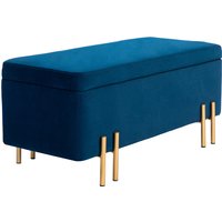 HOMCOM Sitzbank, Polsterbank mit Stauraum, Truhenbank, Stoff, Metall, Gummiholz, Schaumstoff, Dunkelblau, 100 x 40 x 42 cm Aosom HOMCOM Sitzbank, Polsterbank mit Stauraum, Truhenbank, Stoff, Metall, Gummiholz, Schaumstoff, Dunkelblau, 100 x 40 x 42 cm Aosom von HOMCOM