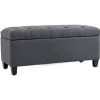 HOMCOM Sitzbank, mit Stauraum, LxBxH: 100 x 40 x 44 cm - grau von HOMCOM