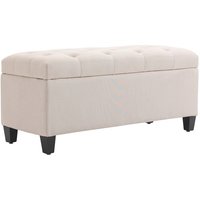 HOMCOM Sitzbank, mit Stauraum, LxBxH: 100 x 40 x 44 cm - weiss von HOMCOM