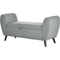 HOMCOM Sitzbank, mit Stauraum, LxBxH: 140 x 49 x 68 cm - grau von HOMCOM