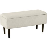 HOMCOM Sitzbank, mit Stauraum, LxBxH: 95 x 38 x 45 cm - weiss von HOMCOM