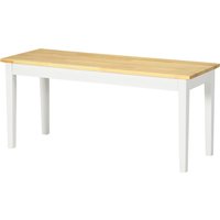 HOMCOM Sitzbank 2-Sitzer Essbank Holzbank, Küchenbank Wohnzimmerbank für Küche, Eingang, bis 220 kg belastbar, Kiefernholz, Weiß, 102 x 36 x 45 cm von HOMCOM