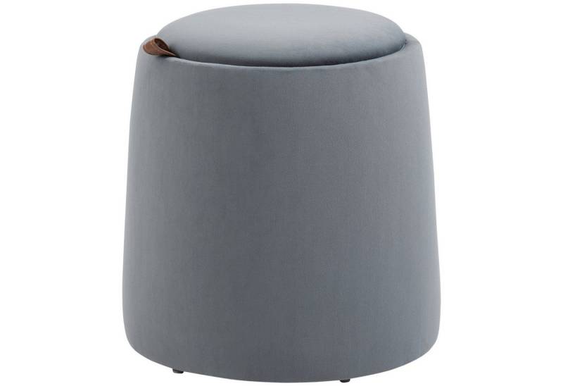 HOMCOM Sitzbank 2-in-1 Hocker in Samtoptik inklusive Stauraum und abnehmbaren Deckel (Polsterhocker, 1-St., Sitzhocker), Grau Ø44 x 47,5 cm von HOMCOM