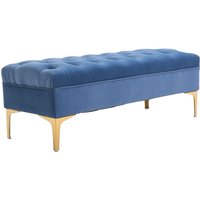 Sitzbank Bettbank Schuhbank mit erhöhten Beine Schlafzimmer Samt Blau von HOMCOM