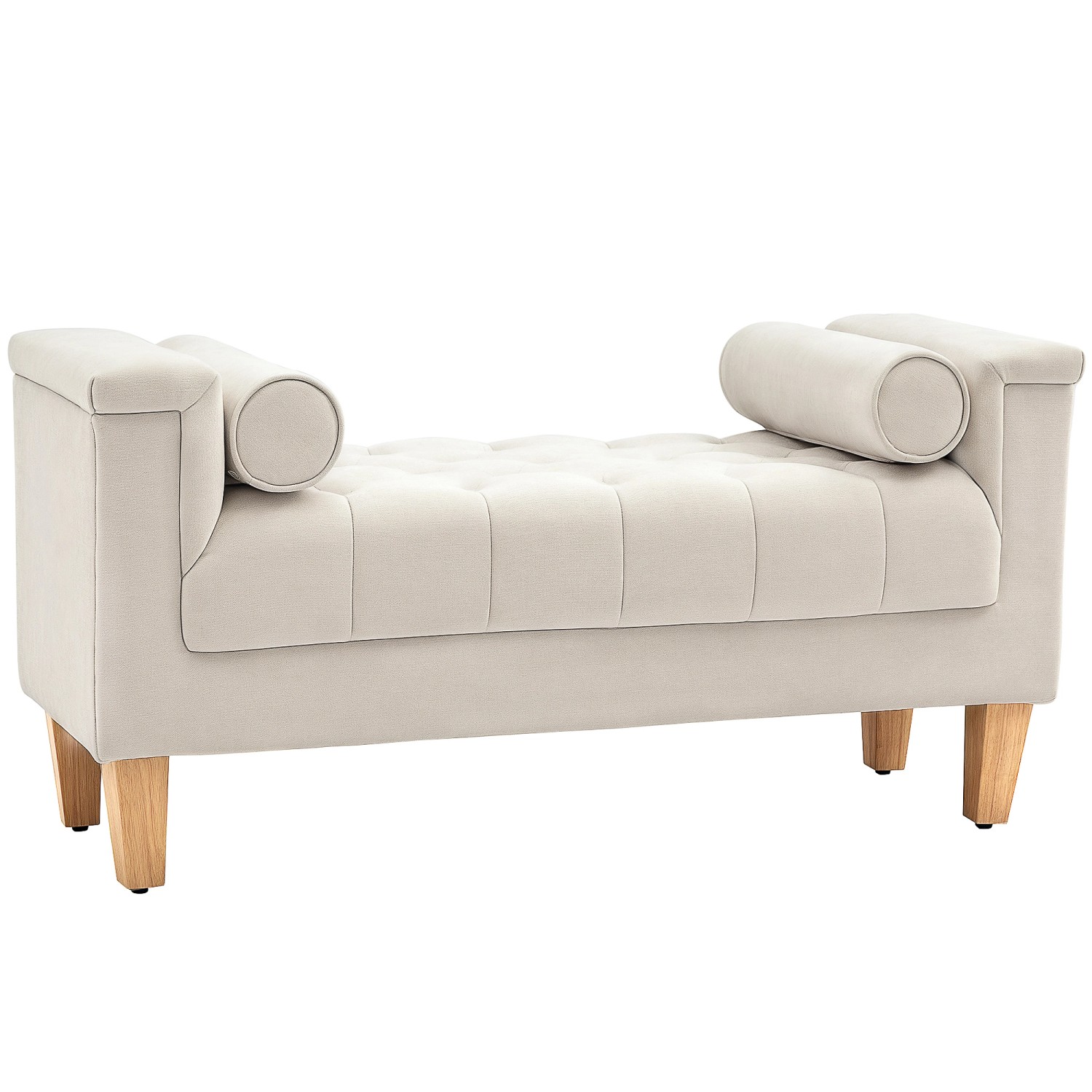 HOMCOM Sitzbank Polsterbank Polyester Beige 115L x 44B x 58H cm von HOMCOM