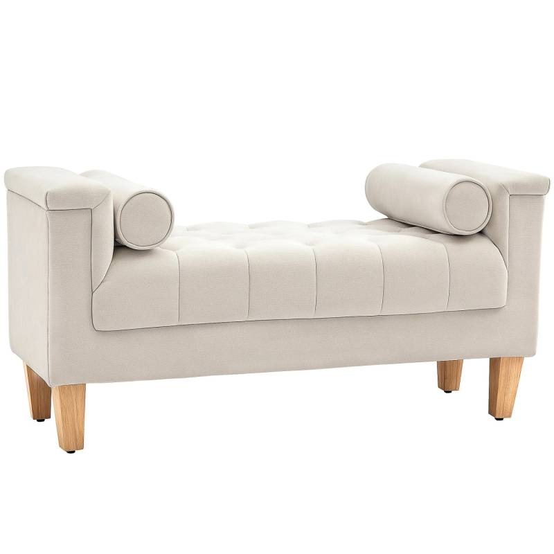 HOMCOM Sitzbank Polsterbank Polyester Beige 115L x 44B x 58H cm von HOMCOM