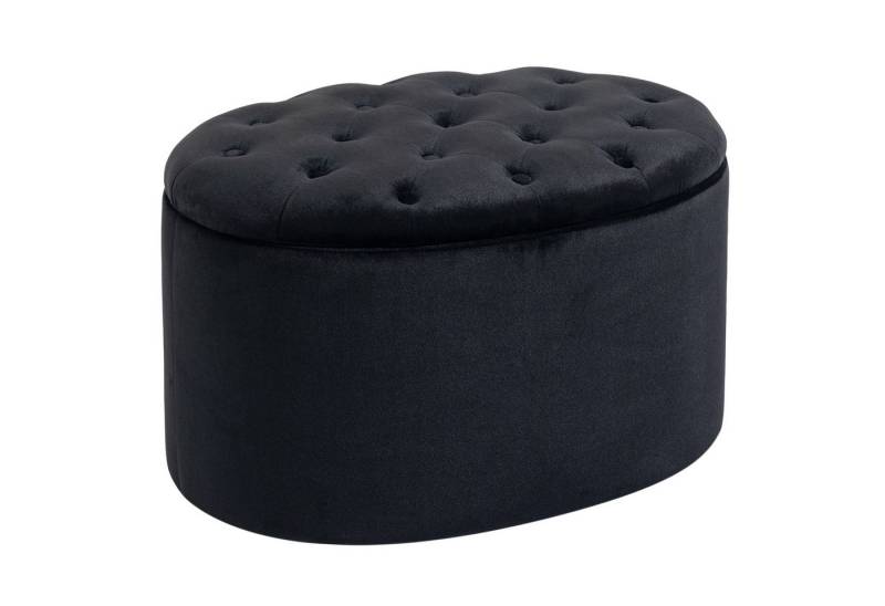 HOMCOM Sitzbank Polsterbank mit Stauraum (Aufbewahrungsbank, 1-St., Lagerbank), samtartiges Polyester Schwarz 71 x 52 x 42 cm von HOMCOM