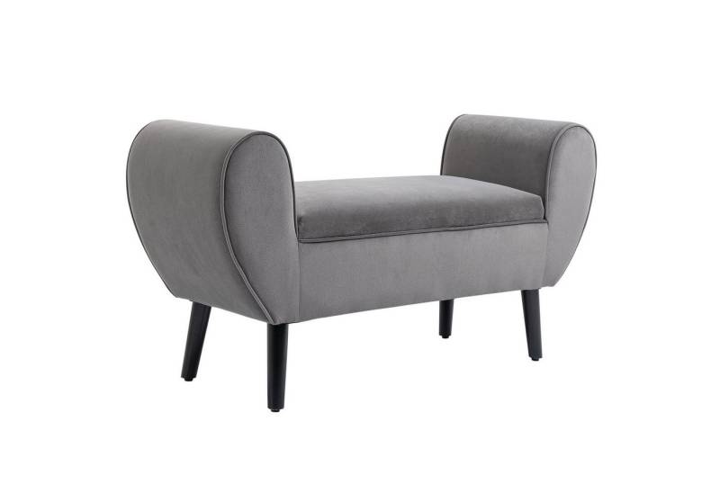 HOMCOM Sitzbank Polsterbank mit Stauraum (Aufbewahrungsbank, 1-St., Truhenbank), Gummiholz Grau 118 x 42 x 66 cm von HOMCOM