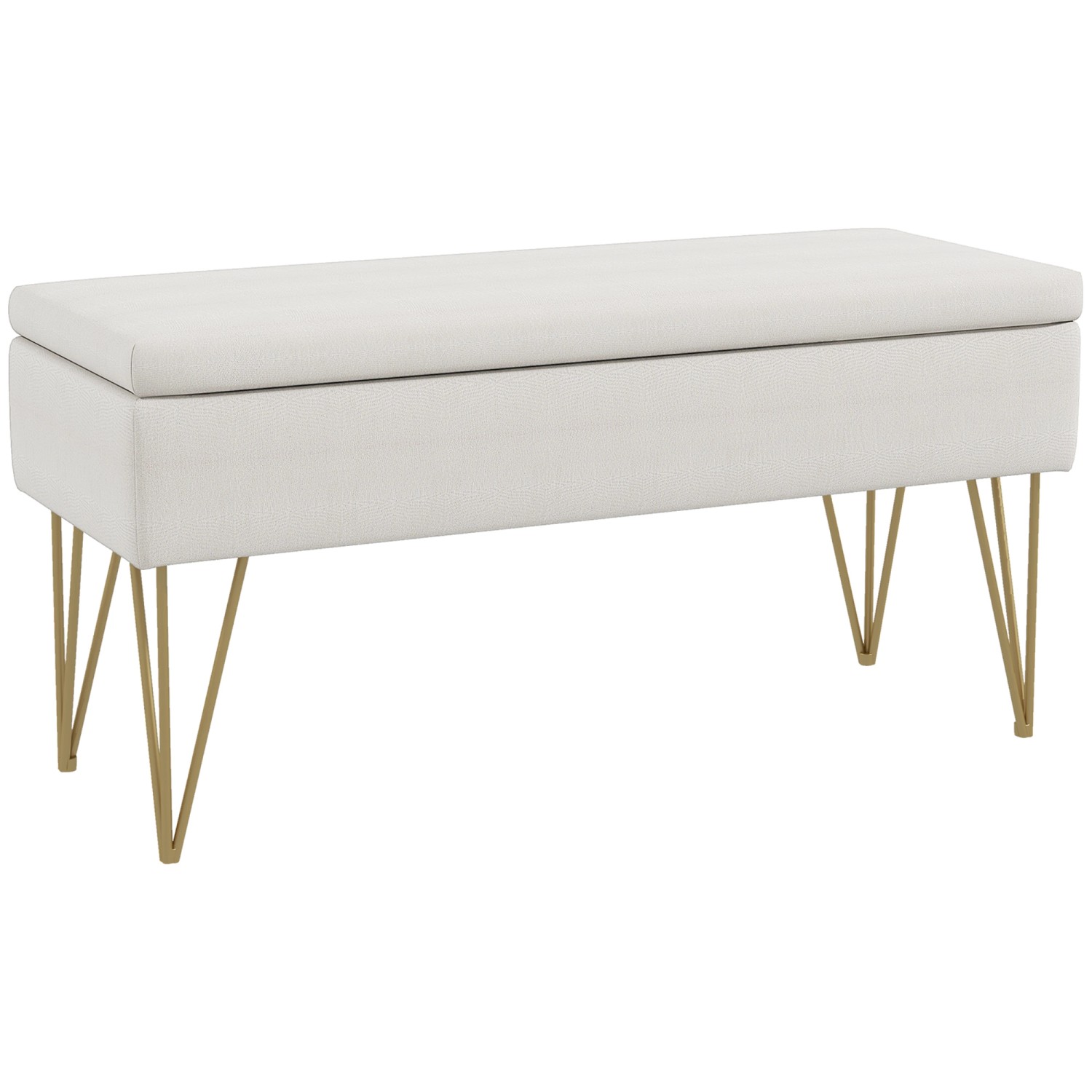 HOMCOM Sitzbank Polsterbank mit Stauraum Leinenoptik 100 x 40 x 49 cm Creme HOMCOM Sitzbank Polsterbank mit Stauraum Leinenoptik 100 x 40 x 49 cm Creme von HOMCOM