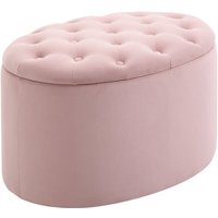 HOMCOM Sitzbank mit Stauraum Polsterbank mit Samtoptik, Sitztruhe Ovale Form, Truhenbank für Wohnzimmer Schlafzimmer Flur 71 x 52 x 42 cm, Rosa HOMCOM Sitzbank mit Stauraum Polsterbank mit Samtoptik, Sitztruhe Ovale Form, Truhenbank für Wohnzimmer Schlafzimmer Flur 71 x 52 x 42 cm, Rosa von HOMCOM