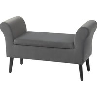 HOMCOM Sitzbank Polsterbank mit Stauraum Truhenbank mit Armlehnen Sitzhöhe 46cm für Flur Schlafzimmer samtartiges Polyester 111,5 x 41 x 65 cm Dunkelgrau Aosom HOMCOM Sitzbank Polsterbank mit Stauraum Truhenbank mit Armlehnen Sitzhöhe 46cm für Flur Schlafzimmer samtartiges Polyester 111,5 x 41 x 65 cm Dunkelgrau Aosom von HOMCOM