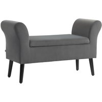 HOMCOM Sitzbank Polsterbank mit Stauraum Truhenbank mit Armlehnen Sitzhöhe 46cm von HOMCOM