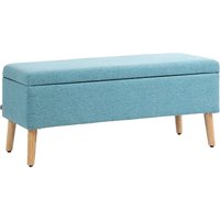 HOMCOM Sitzbank Polsterbank mit Stauraum scandinavia Truhenbank Polyester Holz Blau HOMCOM Sitzbank Polsterbank mit Stauraum scandinavia Truhenbank Polyester Holz Blau von HOMCOM