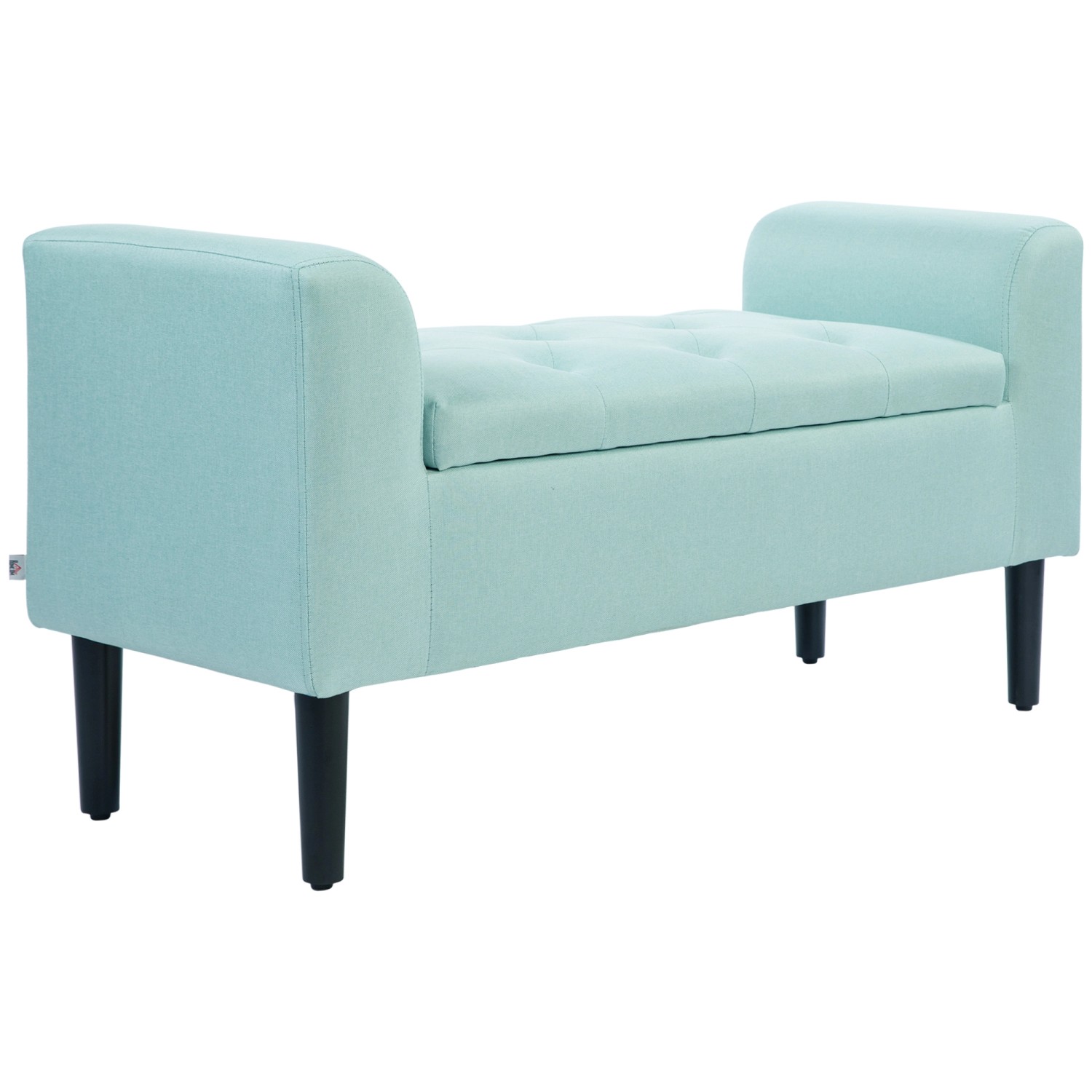 HOMCOM Sitzbank Polyester Gummiholz Schwarz 116B x 44T x 58H cm von HOMCOM