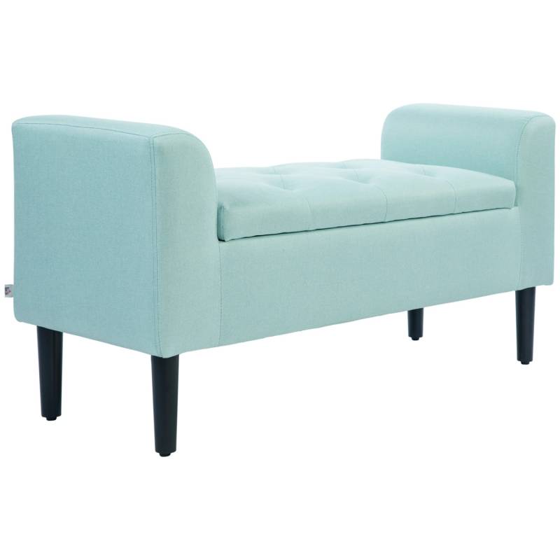 HOMCOM Sitzbank Polyester Gummiholz Schwarz 116B x 44T x 58H cm von HOMCOM