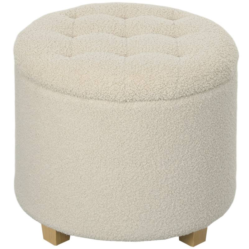 HOMCOM Sitzbank Polyester Kiefernholz Cremeweiß Ø45 x 41H cm HOMCOM Sitzbank Polyester Kiefernholz Cremeweiß Ø45 x 41H cm von HOMCOM