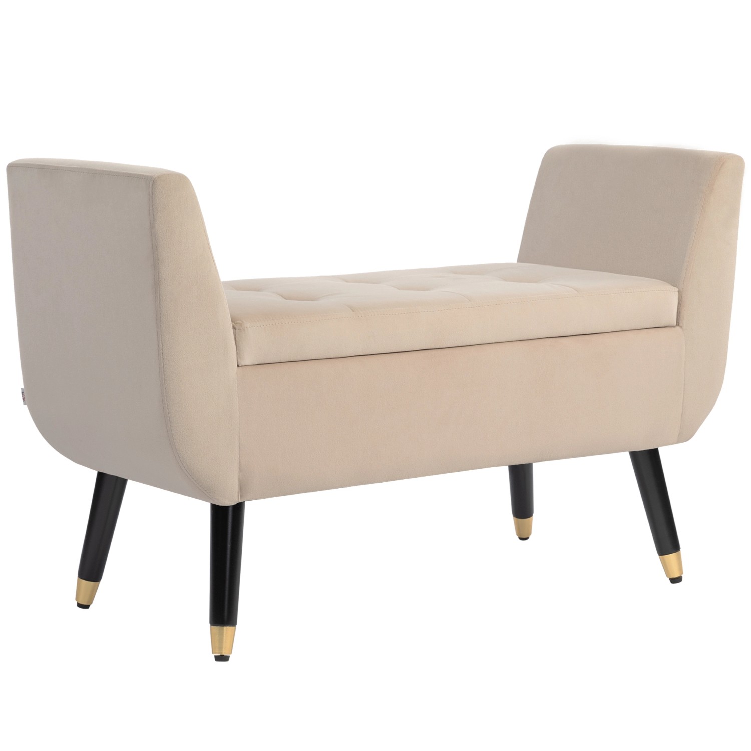 HOMCOM Sitzbank Polyester Schaumstoff Beige 107B x 42T x 65H cm von HOMCOM