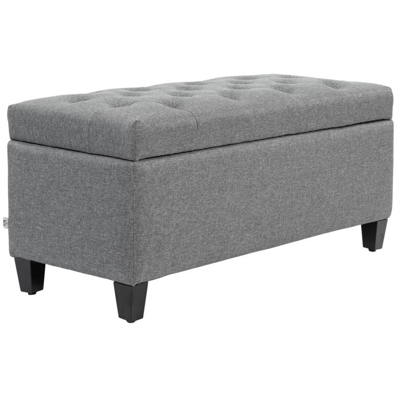 HOMCOM Sitzbank Polyester Schaumstoff Hellgrau 100B x 40T x 44H cm von HOMCOM