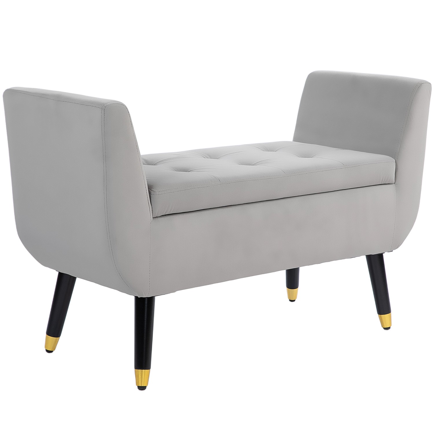 HOMCOM Sitzbank Polyester Schaumstoff Hellgrau 107B x 42T x 65H cm von HOMCOM
