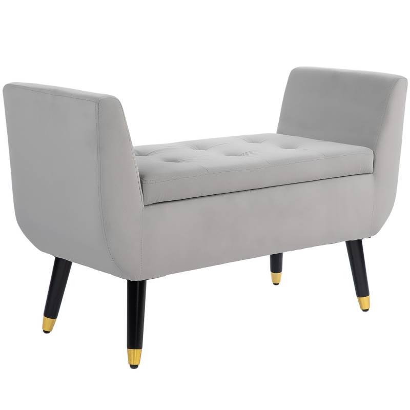 HOMCOM Sitzbank Polyester Schaumstoff Hellgrau 107B x 42T x 65H cm von HOMCOM