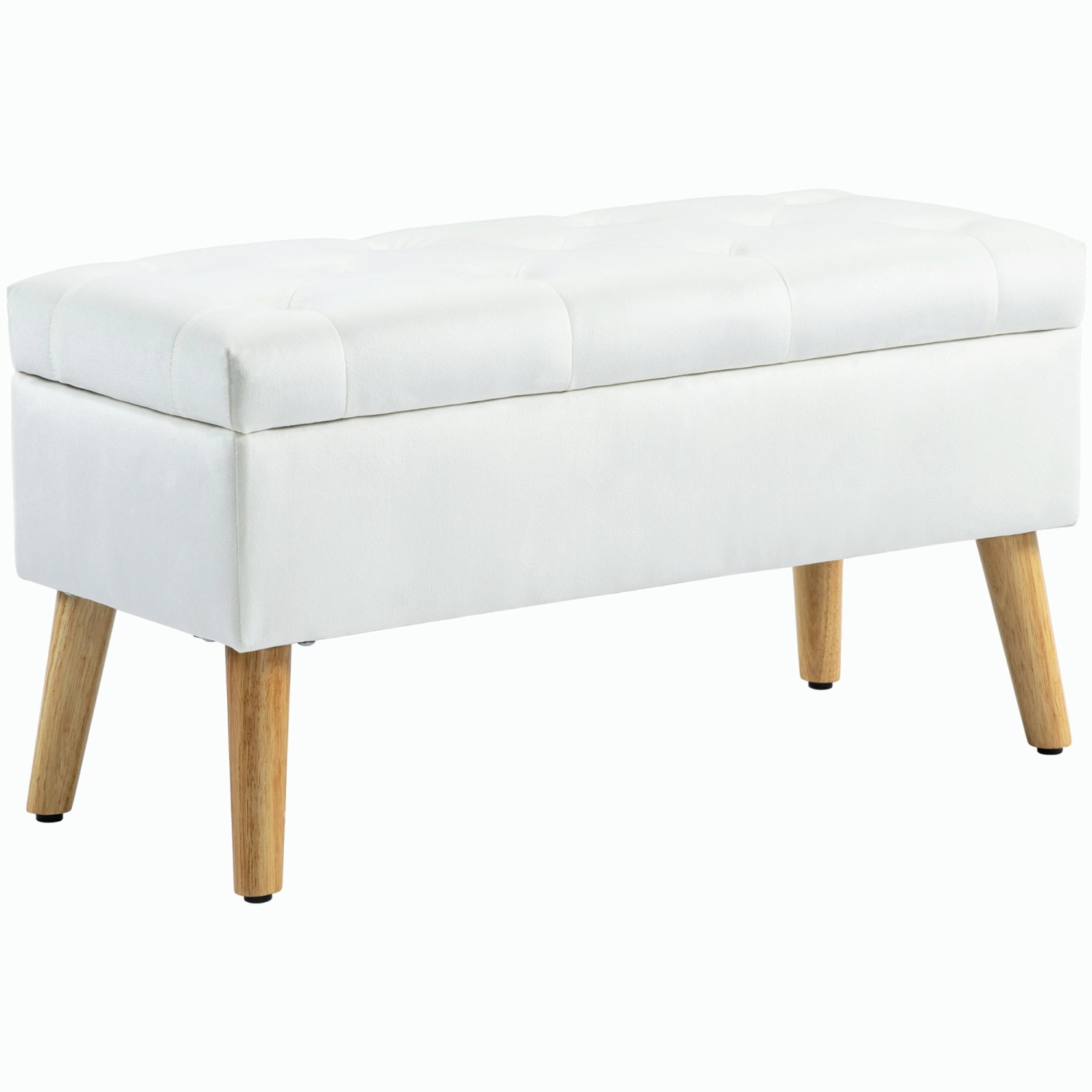 HOMCOM Sitzbank Polyester Schaumstoff Weiß 80L x 35B x 40H cm von HOMCOM