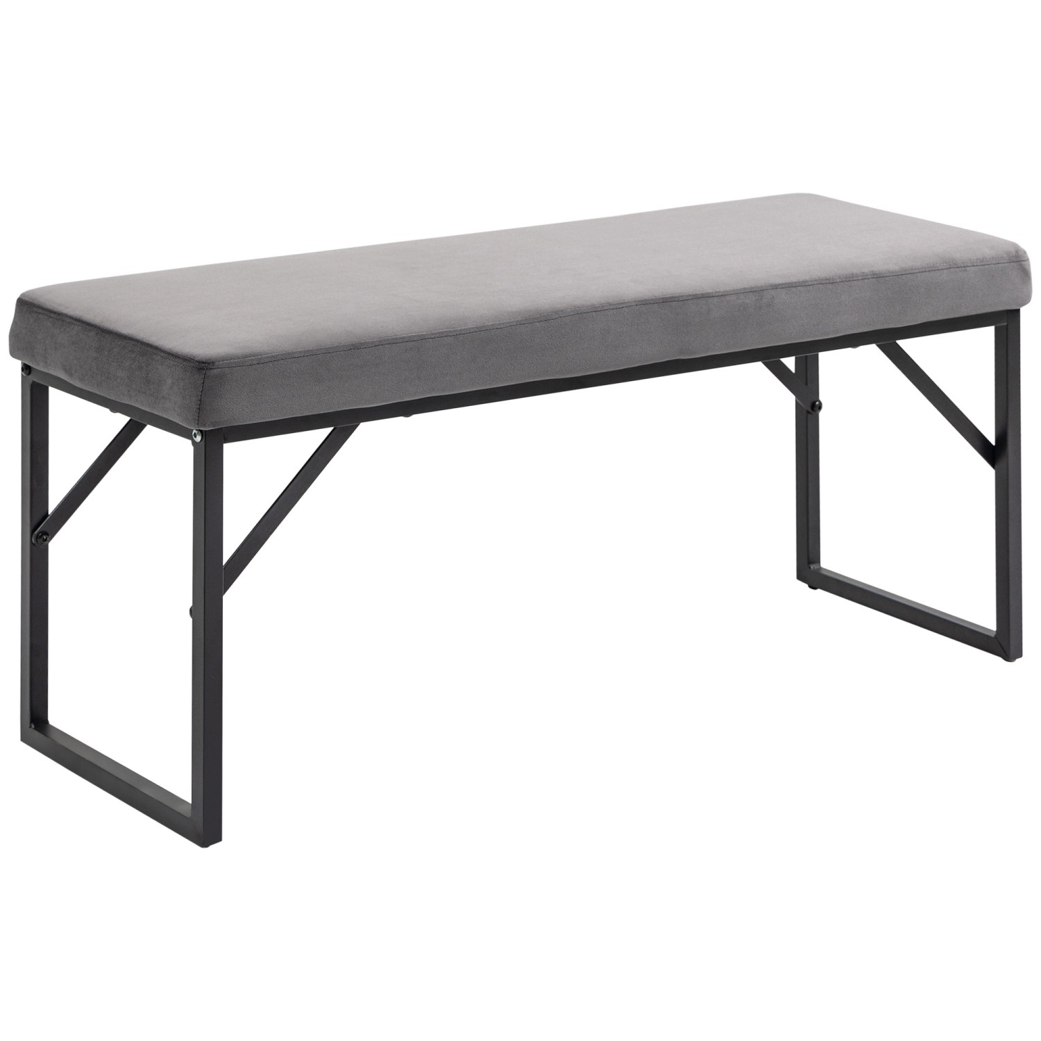 HOMCOM Sitzbank Schaumstoff Stahl Dunkelgrau 100L x 35B x 47H cm von HOMCOM
