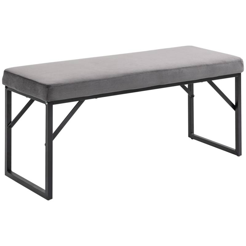HOMCOM Sitzbank Schaumstoff Stahl Dunkelgrau 100L x 35B x 47H cm von HOMCOM